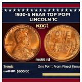 1930-s Lincoln Cent Near Top Pop! 1c Grades GEM+ U