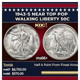 1943-s Walking Liberty Half Dollar Near Top Pop 50