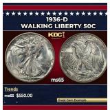 1936-d Walking Liberty Half Dollar 50c Grades GEM