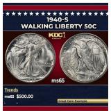 1940-s Walking Liberty Half Dollar 50c Grades GEM
