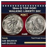 1944-d Walking Liberty Half Dollar TOP POP! 50c ms