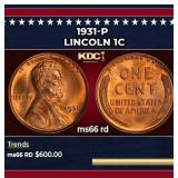 1931-p Lincoln Cent 1c Grades GEM+ Unc RD