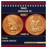 1902 Indian Cent . 1c Grades GEM Unc RB
