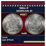1884-p Morgan Dollar $1 Grades GEM+ Unc
