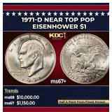 1971-d Eisenhower Dollar Near Top Pop $1 ms67+ SEG