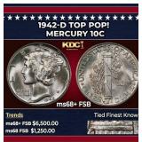 1942-d Mercury Dime TOP POP! 10c GEM++ FSB USCG
