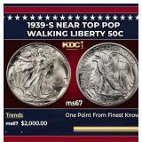 1939-s Walking Liberty Half Dollar Near Top Pop 50