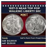 1937-d Walking Liberty Half Dollar Near Top Pop 50