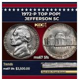 1972-p Jefferson Nickel TOP POP! 5c ms67 5fs SEGS