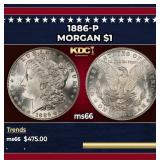 1886-p Morgan Dollar $1 Grades GEM+ Unc