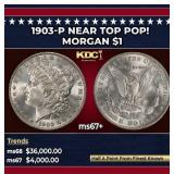 1903-p Morgan Dollar Near Top Pop! $1 ms67+ SEGS