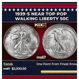1939-s Walking Liberty Half Dollar Near Top Pop 50