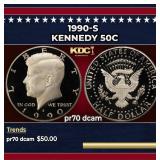 1990-s Proof Kennedy Half Dollar 50c pr70 dcam SEG