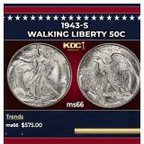 1943-s Walking Liberty Half Dollar 50c Grades GEM+
