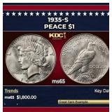 1935-s Peace Dollar $1 ms65 SEGS
