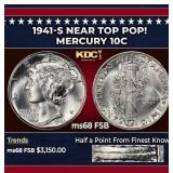 1941-s Mercury Dime Near Top Pop! 10c ms68 FSB SEG