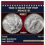 1925-s Peace Dollar Near Top Pop $1 ms64+ SEGS