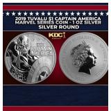 2019 Tuvalu $1 Captain America Marvel Series Coin