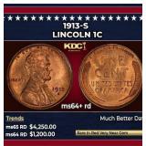 1913-s Lincoln Cent 1c ms64+ rd SEGS