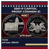 2001-P Capitol Proof Modern Commem Dollar $1 pr70