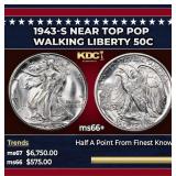 1943-s Walking Liberty Half Dollar Near Top Pop 50