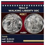 1944-p Walking Liberty Half Dollar 50c ms66+ SEGS