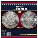 1880-p Morgan Dollar $1 Grades Choice+ Unc