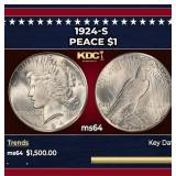 1924-s Peace Dollar $1 ms64 SEGS