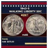 1943-s Walking Liberty Half Dollar 50c Grades GEM+