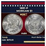 1891-p Morgan Dollar $1 Grades Choice Unc
