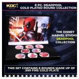 8 Coin Marvel Disney Deadpool Gold Plated Round Co
