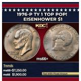 1976-p Ty 1 Eisenhower Dollar TOP POP! $1 ms66+ SE
