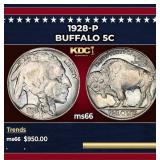 1928-p Buffalo Nickel 5c Grades GEM+ Unc