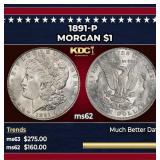 1891-p Morgan Dollar $1 Grades Select Unc