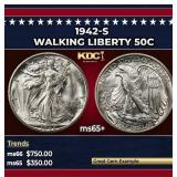 1942-s Walking Liberty Half Dollar 50c Grades GEM+
