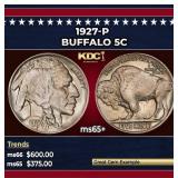 1927-p Buffalo Nickel 5c Grades GEM+ Unc