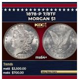 1878-p 7/8tf Morgan Dollar $1 ms64+ SEGS