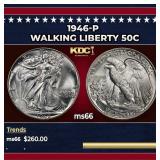 1946-p Walking Liberty Half Dollar 50c Grades GEM+