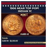 1906 Indian Cent Near Top Pop! 1c ms66 rd SEGS