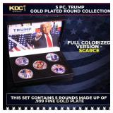 5 Coin Gold Plated President Trump MAGA Colorized