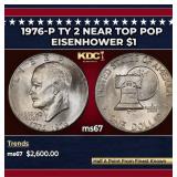 1976-p Ty 2 Eisenhower Dollar Near Top Pop $1 ms67