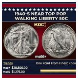 1940-s Walking Liberty Half Dollar Near Top Pop 50