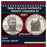 1998-S Black Patriots Proof Modern Commem Dollar $