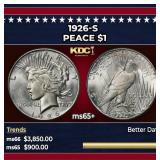 1926-s Peace Dollar $1 ms65+ SEGS