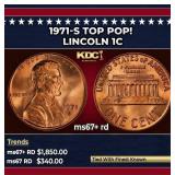 1971-s Lincoln Cent TOP POP! 1c ms67+ rd SEGS