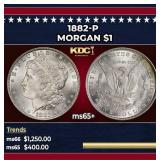 1882-p Morgan Dollar $1 Grades GEM+ Unc