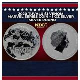 2020 Tuvalu $1 Venom Marvel Series Coin - 1 oz Sil