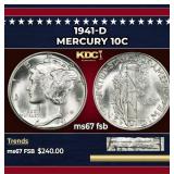 1941-d Mercury Dime 10c ms67 fsb SEGS