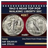 1942-s Walking Liberty Half Dollar Near Top Pop 50