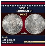 1890-p Morgan Dollar $1 Grades Choice+ Unc
